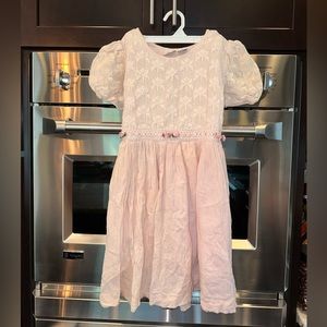 Girls size 7 pink lace dress